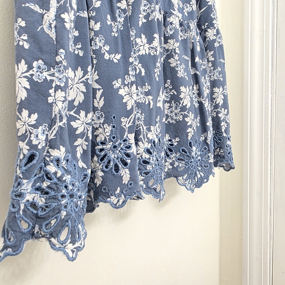 LOFT Blue and White Ruffled Tiered Sundress - Picture 4 of 7